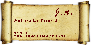 Jedlicska Arnold névjegykártya